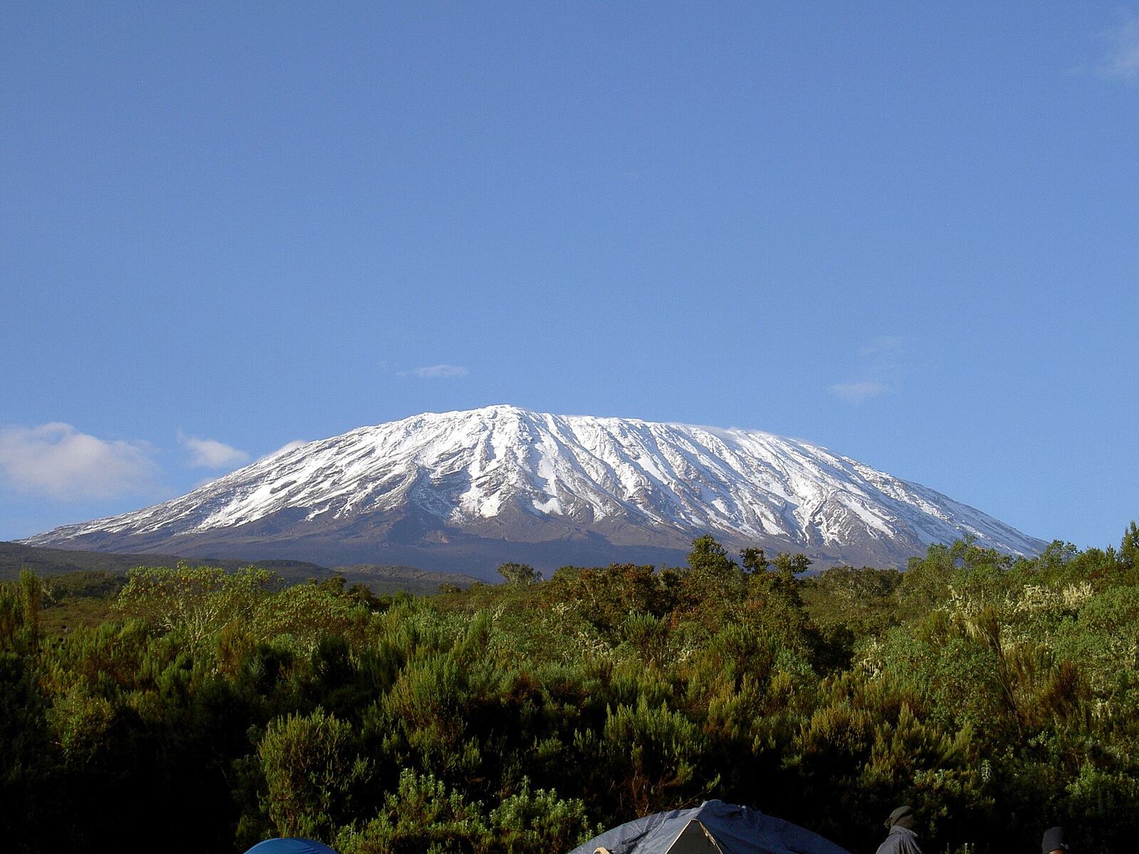 Snow on the Kibo cone of Mount Kilimanjaro