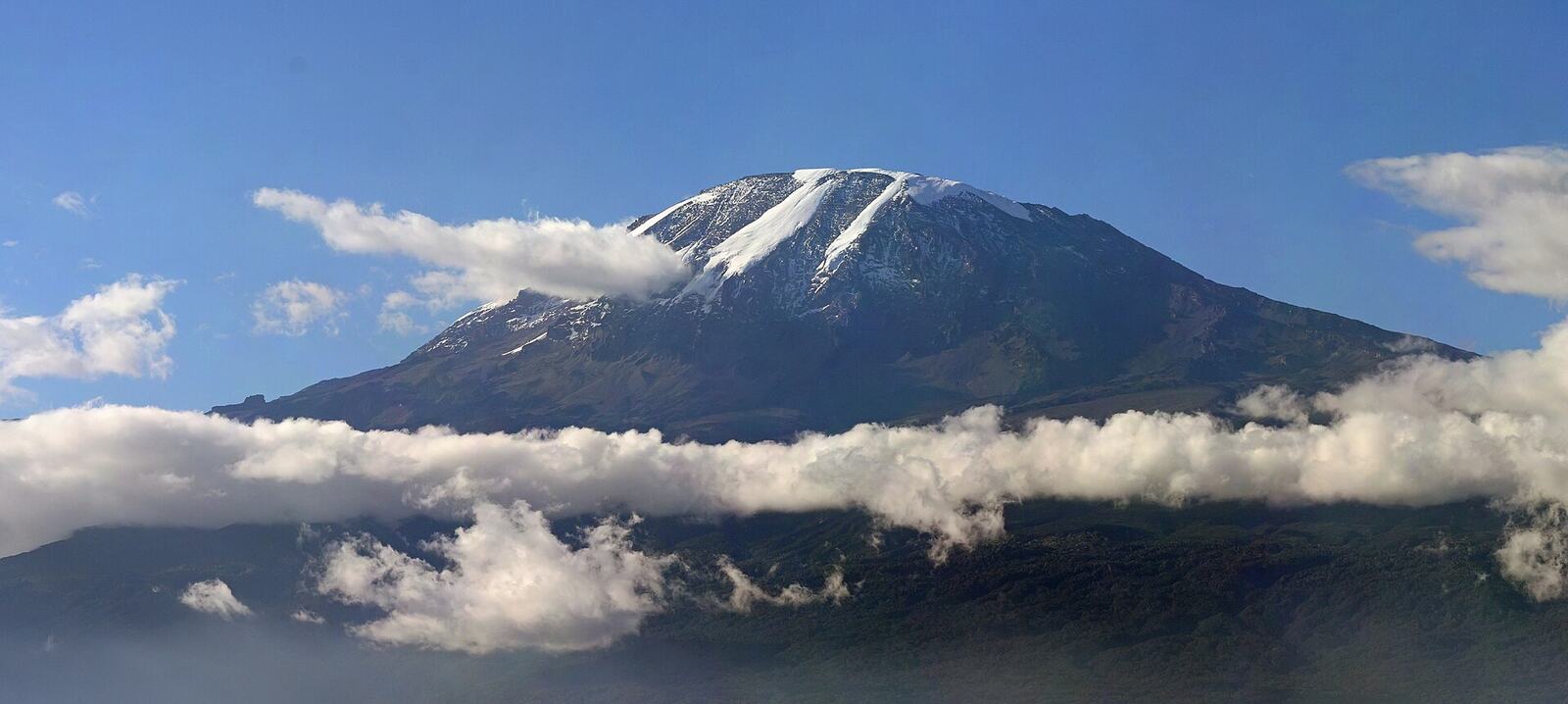 Panorama of Mount Kilimanjaro photographed from Moshi